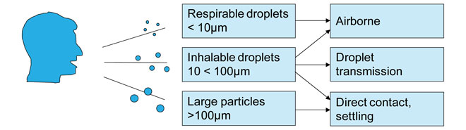 Figure 1: Schematic of respiratory disease transmission modes