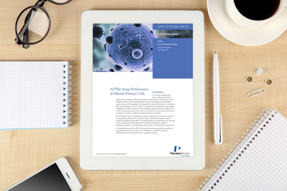 Application Note: ATPlite Assay Performance in Human Primary Cells