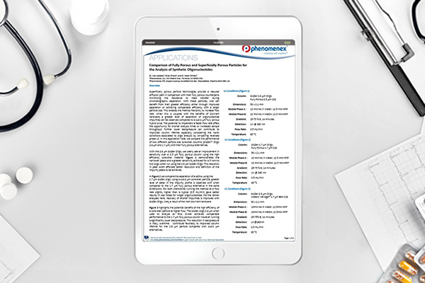 Application note Comparison of fully porous and superficially porous particles