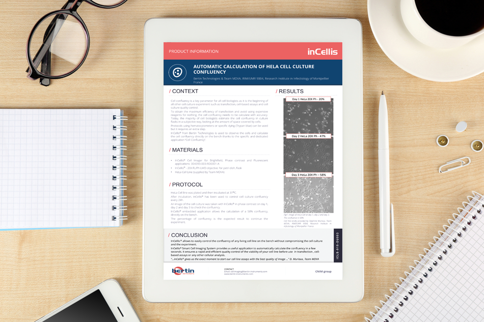 Application note: Automatic calculation of HeLa cell culture confluency