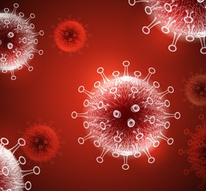 Coronavirus disease COVID-19 infection medical illustration. China pathogen respiratory influenza covid virus cells. New official name for Coronavirus disease named COVID-19, pandemic risk background