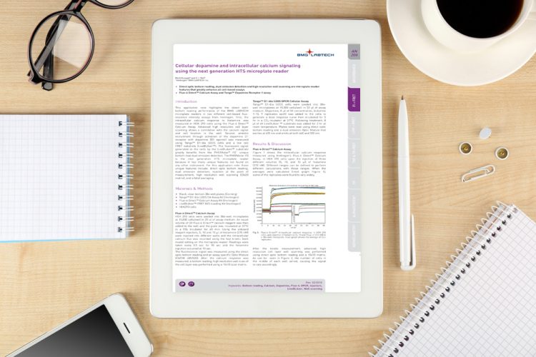 Application note: Cellular dopamine and intracellular calcium signaling using the next generation HTS microplate reader