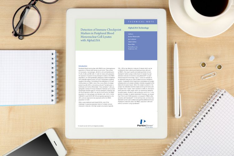 Tech note: Detection of immune checkpoint markers in peripheral blood mononuclear cell lysates with AlphaLISA