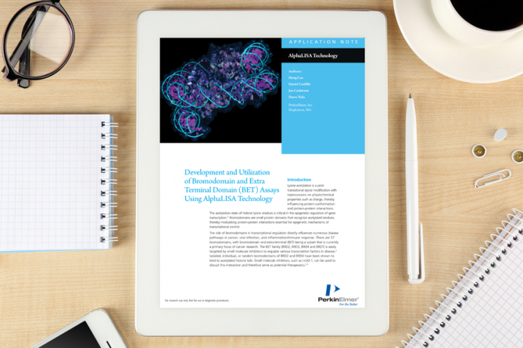 Application note: Development and utilisation of bromodomain and extra terminal domain (BET) assays using AlphaLISA technology