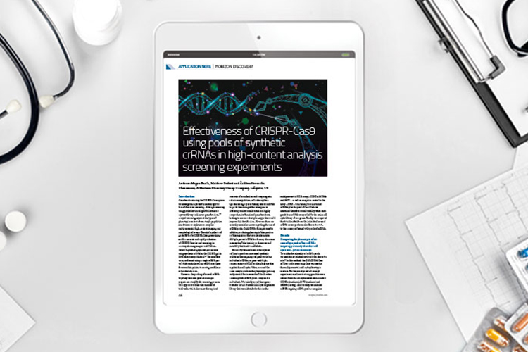 Effectiveness of CRISPR‑Cas9 using pools of synthetic crRNAs in high-content analysis screening experiments