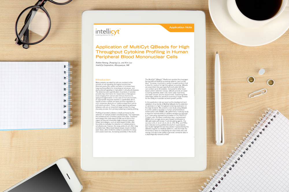 Application note: Application of MultiCyt QBeads for high throughput cytokine profiling in human peripheral blood mononuclear cells