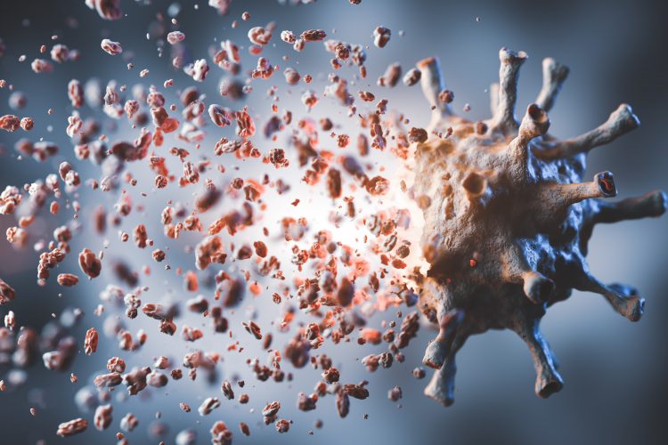 coronavirus particle disintegrating