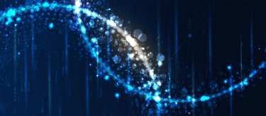 Abstract DNA strand in blue