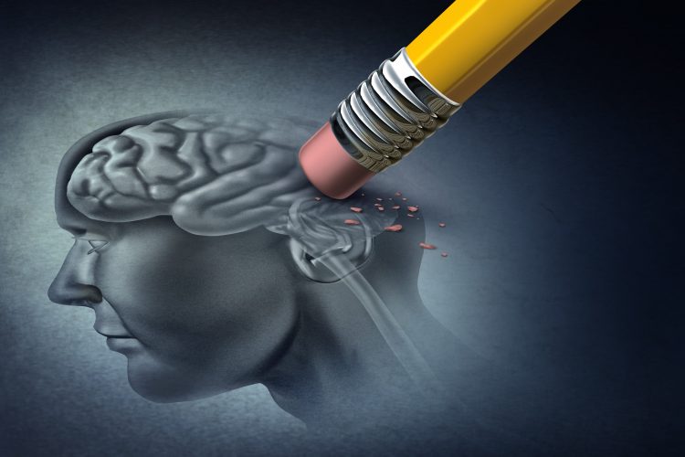 rubber erasing image of the human brain