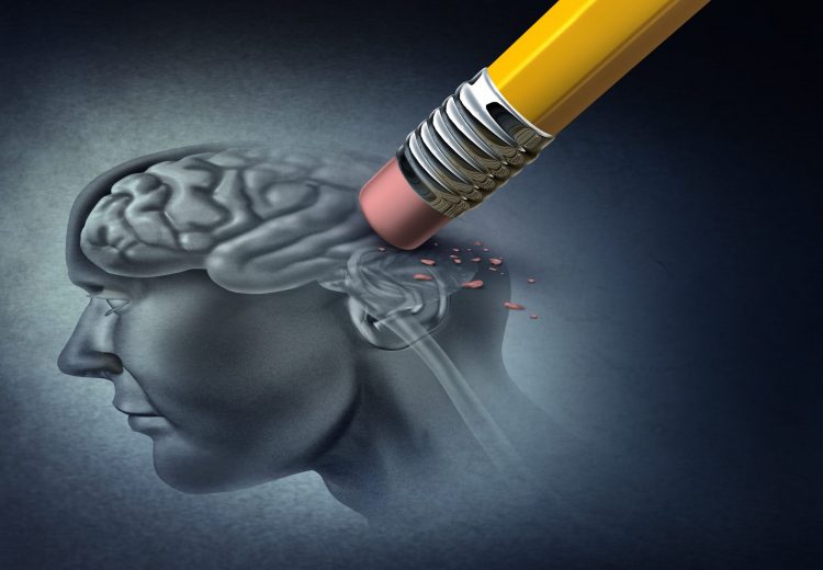 rubber erasing image of the human brain