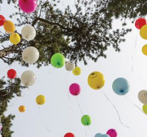 Balloons marking rare disease sufferers