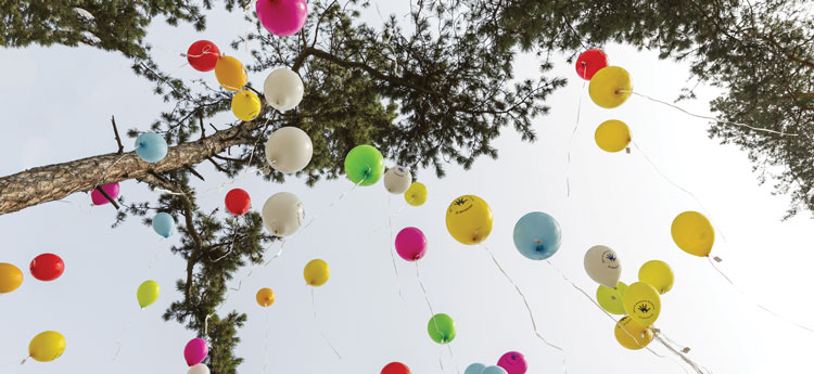 Balloons marking rare disease sufferers