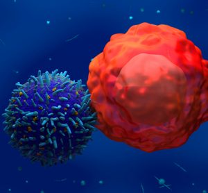 Image showing 3d illustration CAR T-cell attack cancer cell