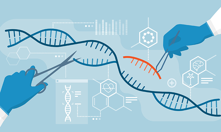 Image showing a cartoon of CRISPR