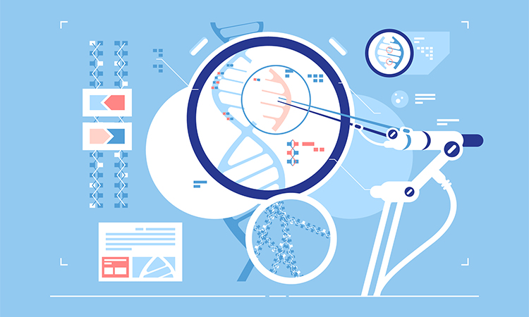 Gene correction scientific possibility vector illustration.