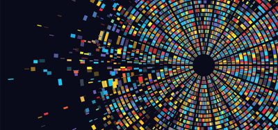 Dna test infographic. Genome sequence map. Chromosome architecture, molecule sequencing chart. Genetic and technology concept. Barcoding template for design vector illustration background