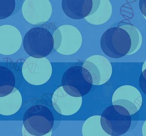 Heredity and genetics with coils of DNA in a medical biological illustration that symbolizes the scientific research of the human body and the study of biology