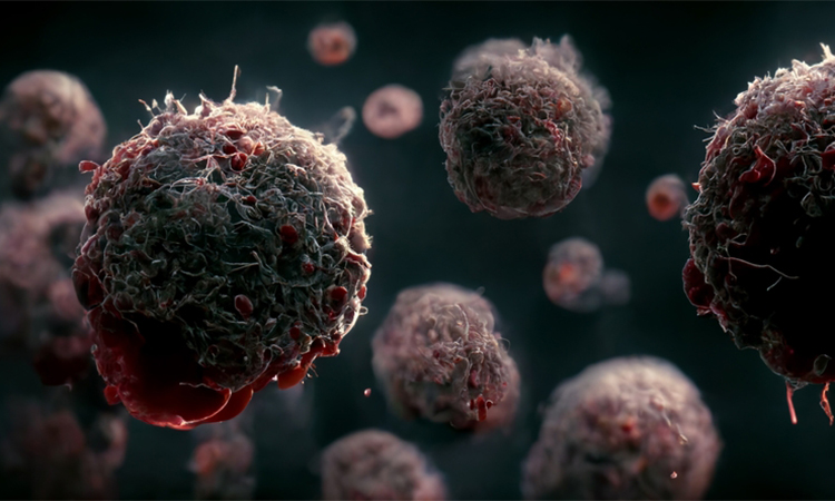 Cancer Cells dividing, tumour growth, T-Cells immunotherapy, oncology concept, cancer treatment, personalised therapy 3d rendering