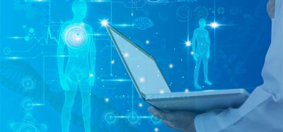Futuristic medical and Science for people,doctor using computer laptop analysis anatomy Wireframe human body,3D model illustration,virtual scan body,Artificial intelligence or AI for deep learning