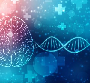Image of brain and DNA helix