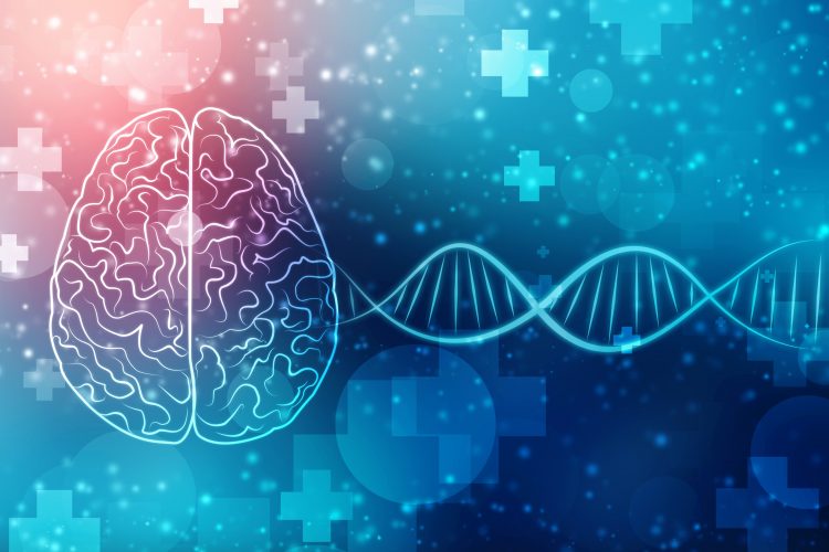 Image of brain and DNA helix