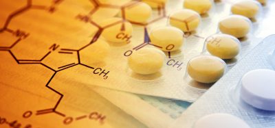 Chemistry science formula and tablets. Medicine symbol.