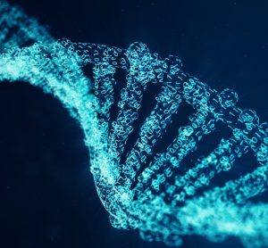 Genomic data in shape of DNA molecule