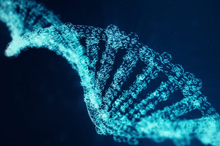 Genomic data in shape of DNA molecule