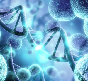 Abstract cells with DNA in background