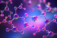 Abstract 3D illustration of colorful molecular structures connected by bonds, symbolizing protein–protein interactions and drug discovery research.