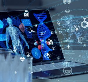 Medical technology concept. Remote medicine. Electronic medical record.