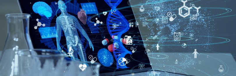 Medical technology concept. Remote medicine. Electronic medical record.
