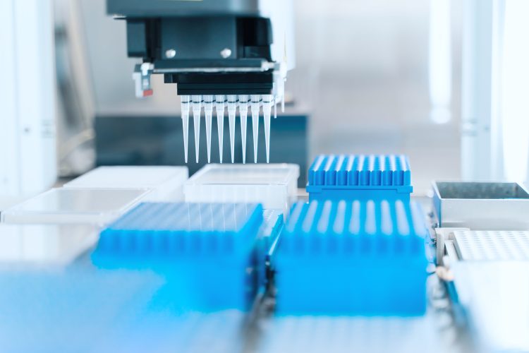 Robotic laboratory automation system performing automated liquid handling and sample processing in a modern drug discovery lab