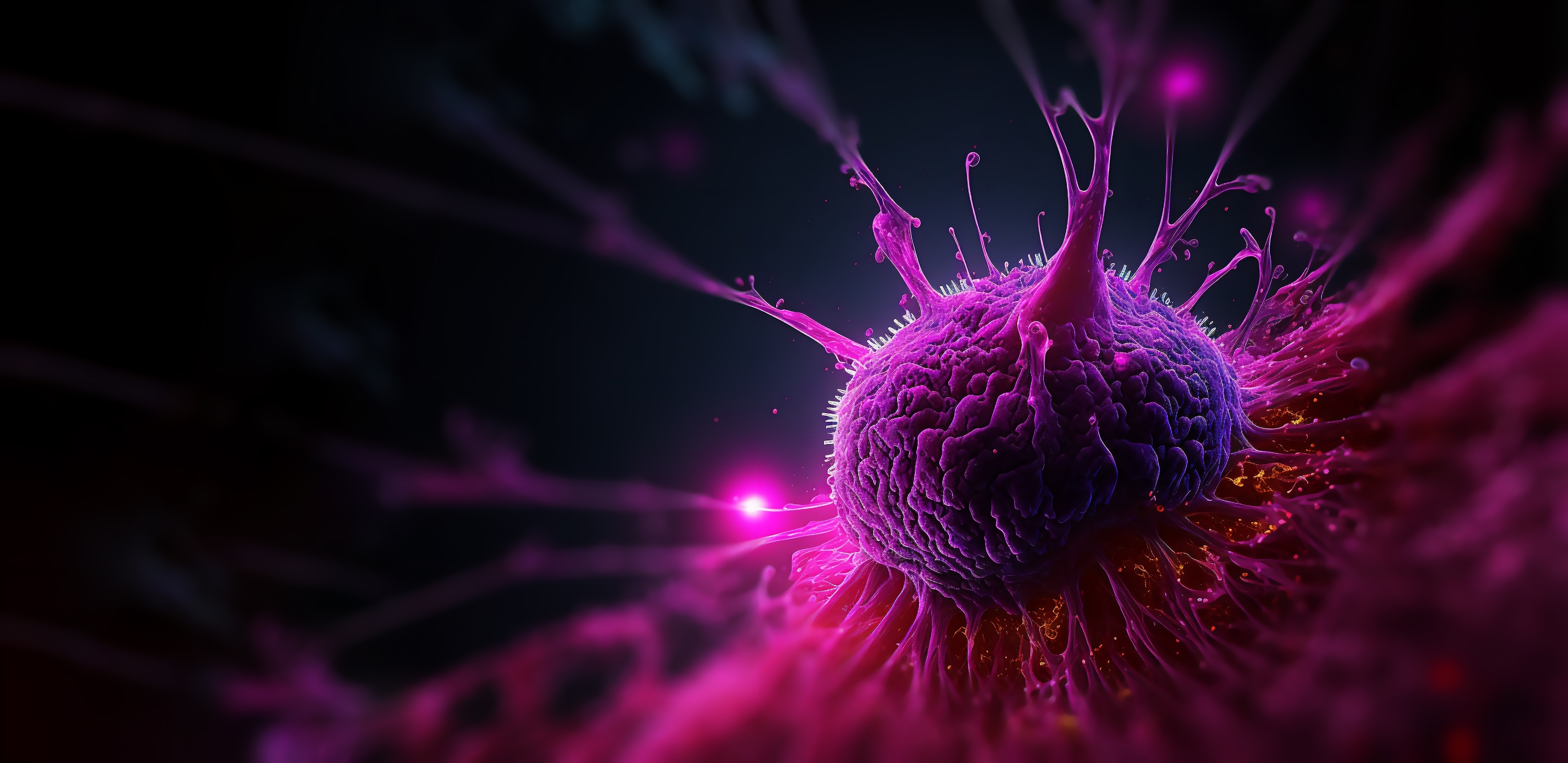 3D illustration of a cancer cell for oncology and drug discovery research.