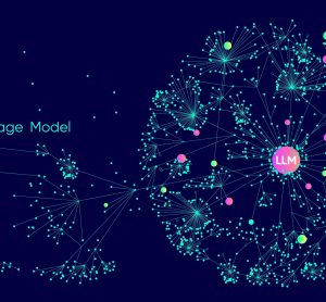 Illustration of abstract stream information with line and dot. Big data, technology, AI, data transfer, data flow, large language model, generative ai, natural language generative, data mining.