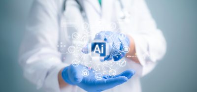Concept of healthcare and medical AI technology services,Medical worker touch virtual medical revolution and advance of technology Artificial Intelligence and technology for future healthcare.