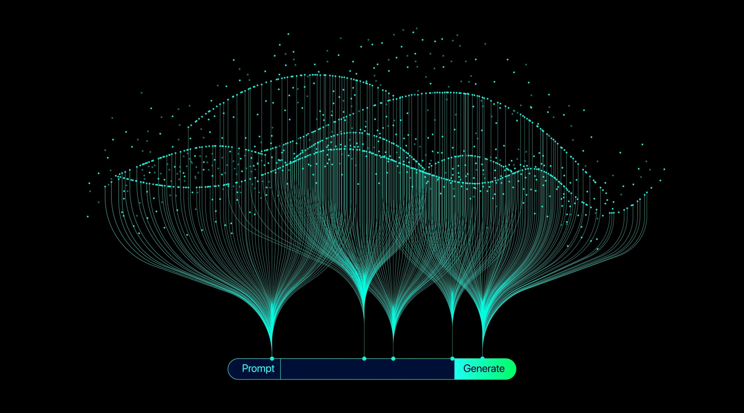 Illustration of abstract stream information with line and dot. Big data, technology, AI, data transfer, data flow, generative ai, large language model background