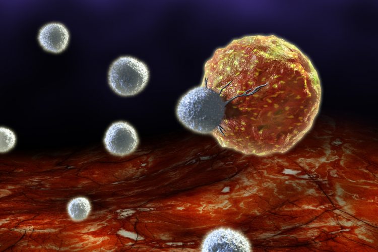 Tregs attacking a cancer cell