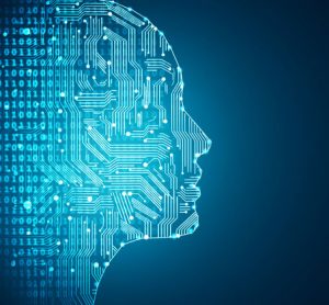 Machine learning - image of computer circuits in a head